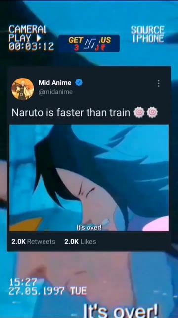 Наруто обогнал поезд в 12 лет😏🥶😱 смотреть онлайн