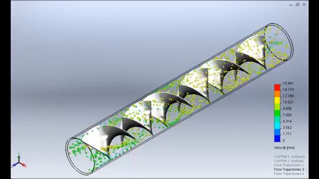 SolidWorks Flow Simulation : Inline Mixer 6 Elements смотреть онлайн