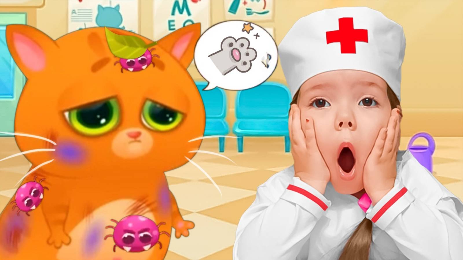 Котик Bubbu заболел и попал в Больницу | Настя опять играет в доктора и лечит котика Бубу смотреть онлайн