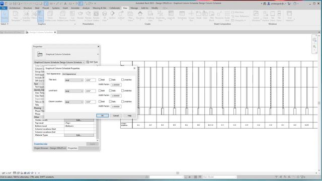 Revit 2023 Graphical Column Schedule смотреть онлайн