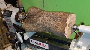 квартирный тихий токарный станок realrez r1218vd 550w комель у корня вытачиваю чашу из сырого клёна