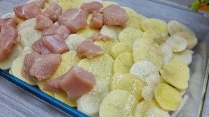 Рецепт куриного филе с картошкой в духовке_ вкусный и сытный ужин или обед для всей семьи.