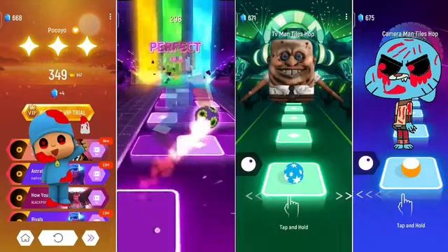Pocoyo Exe 🆚 Minecraft Exe 🆚 Creeb Bob Exe 🆚 Gumball Exe : Tiles Hop Music Game 🎮 #tileshop