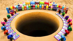 Гигантское извержение зубной пасты из воздушных шаров Mentos против Coca-Cola и другой Fanta, Mtn De