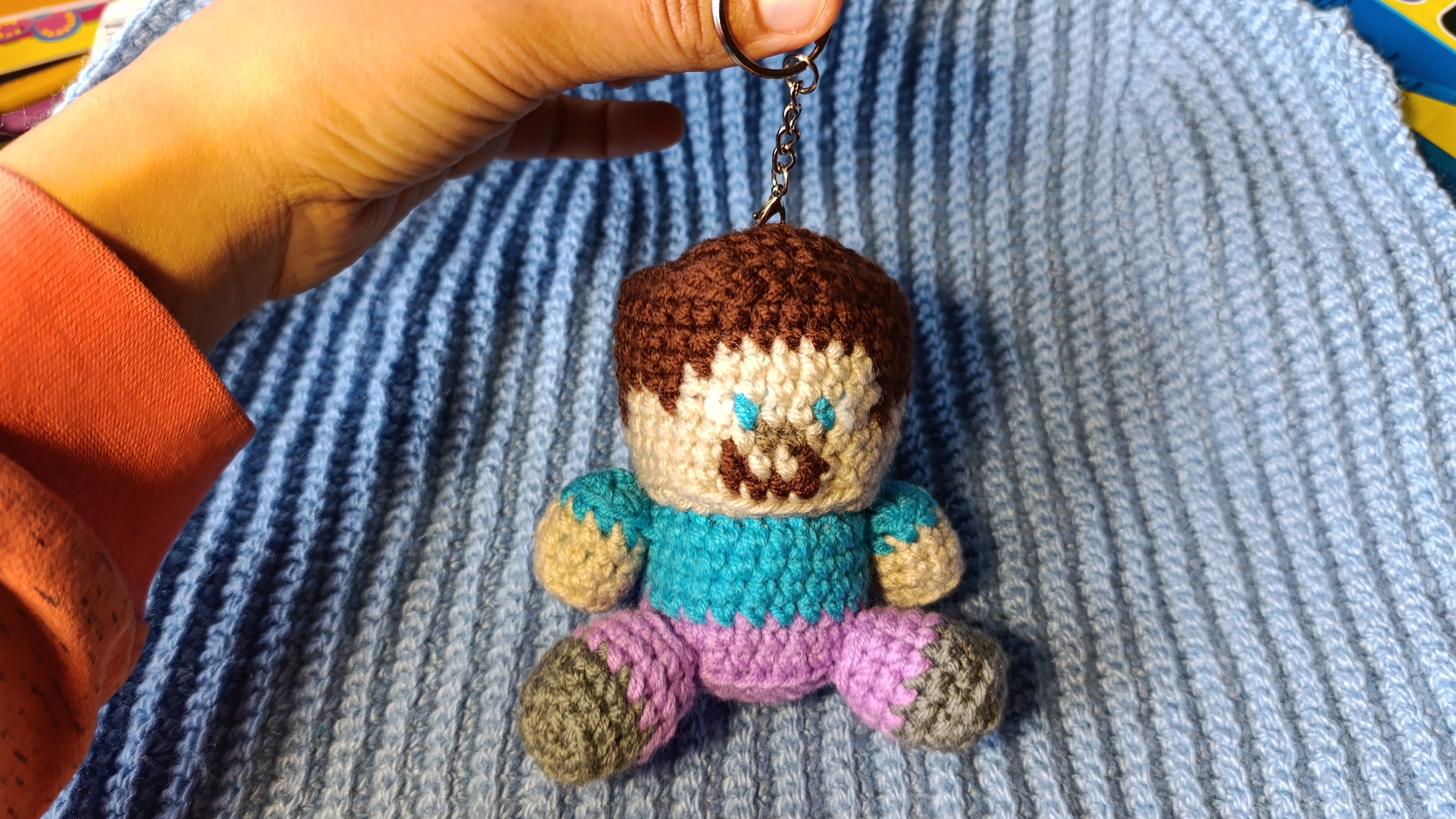 Стив из Майнкрафт, Брелок подвеска крючком. смотреть онлайн