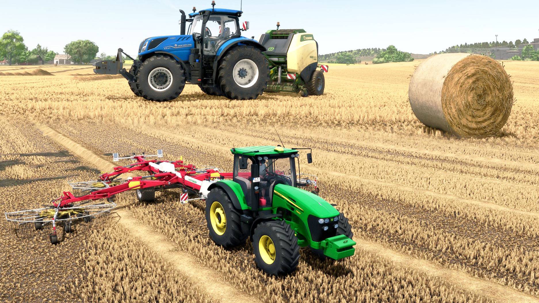 FS25 / Прессование соломы John Deere 7930, New Holland T7 / Релакс Геймплей, Reshade смотреть онлайн