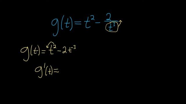 Derivative of g(t) = t^2 - 2/t^3 смотреть онлайн
