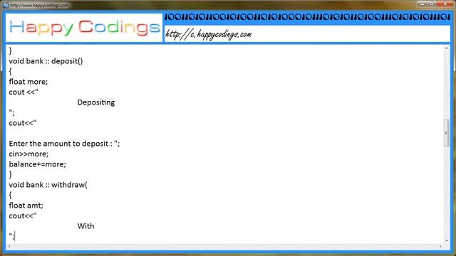 Class with constructor for bank account ) C Code Example смотреть онлайн
