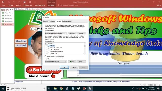 Class 7. How to customize Window Sounds In Microsoft Windows смотреть онлайн