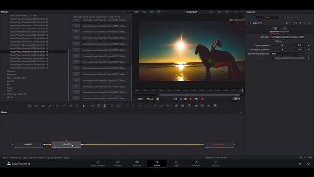 Установка LUTs в  DaVinci Resolve Templates