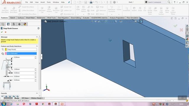 Solidworks Fastening Features- Mounting Boss, Vent, Snap Hook and Lip - Groove смотреть онлайн