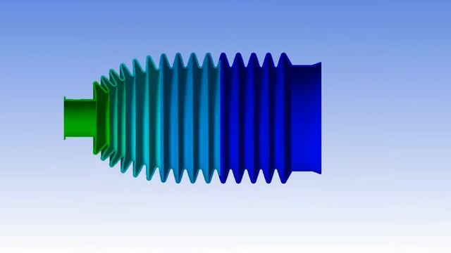 ANSYS - Hyperelastic Steering Gear Bellow Nonlinear Static Analysis смотреть онлайн