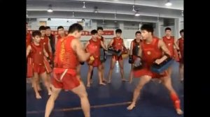 Ушу Саньда, работа на падах