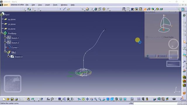 pipe design with combine curves in CATIA V5 смотреть онлайн