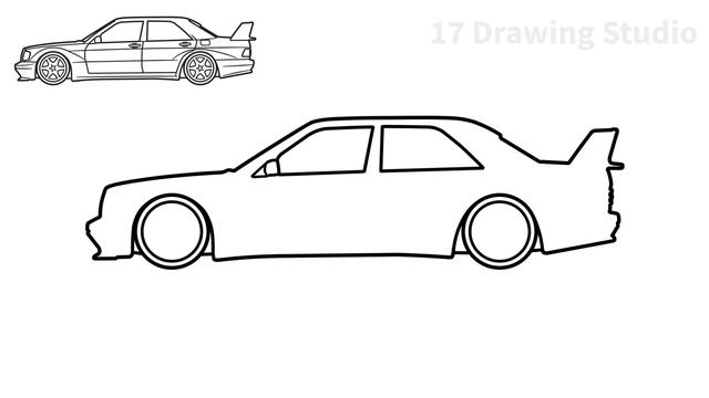 How to draw a MERCEDES 190E EVO 2 step by step / drawing mercedes w201 evolution II car easy смотреть онлайн
