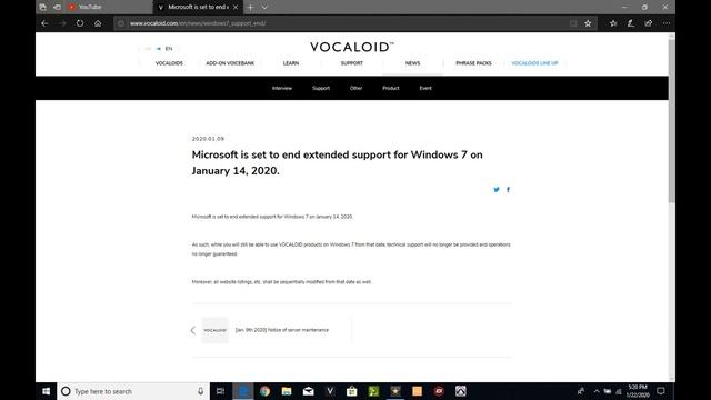 Bad news for the Windows 7 Users who Use Vocaloid on Windows 7 смотреть онлайн