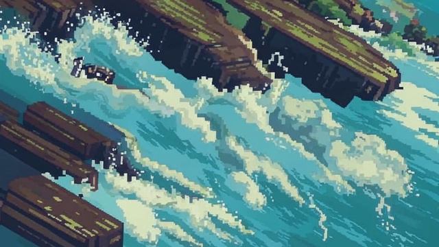 Шум волн, разбивающихся о скалы ~3 часа (зеленый шум)