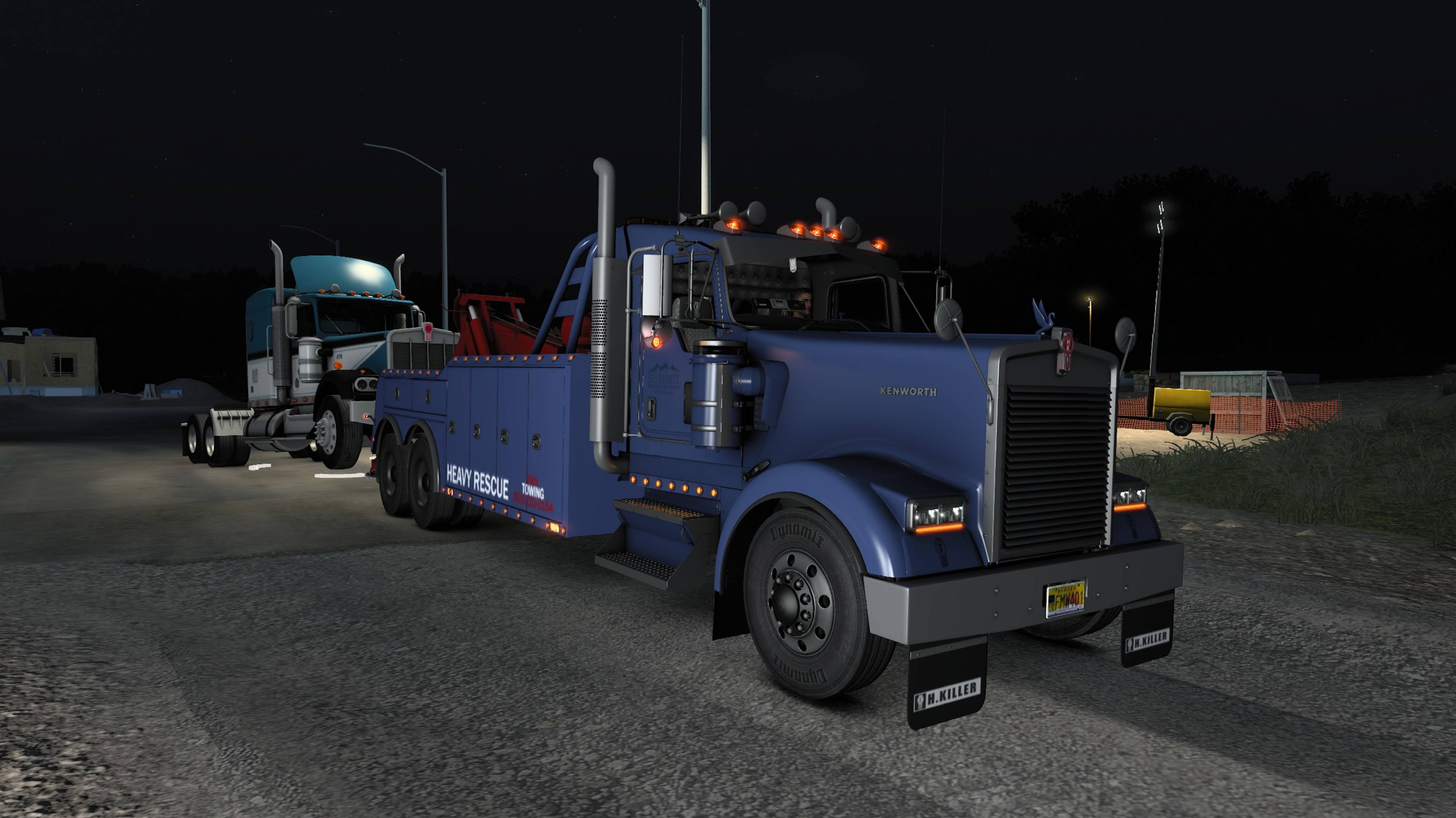American Truck Simulator. KW W900 Highway Killer. DLC Wrecker. Эвакуатор смотреть онлайн