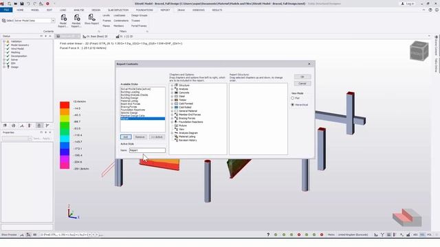 Tekla Structural Designer 2020 - Adding Views Of Structure Into Reports