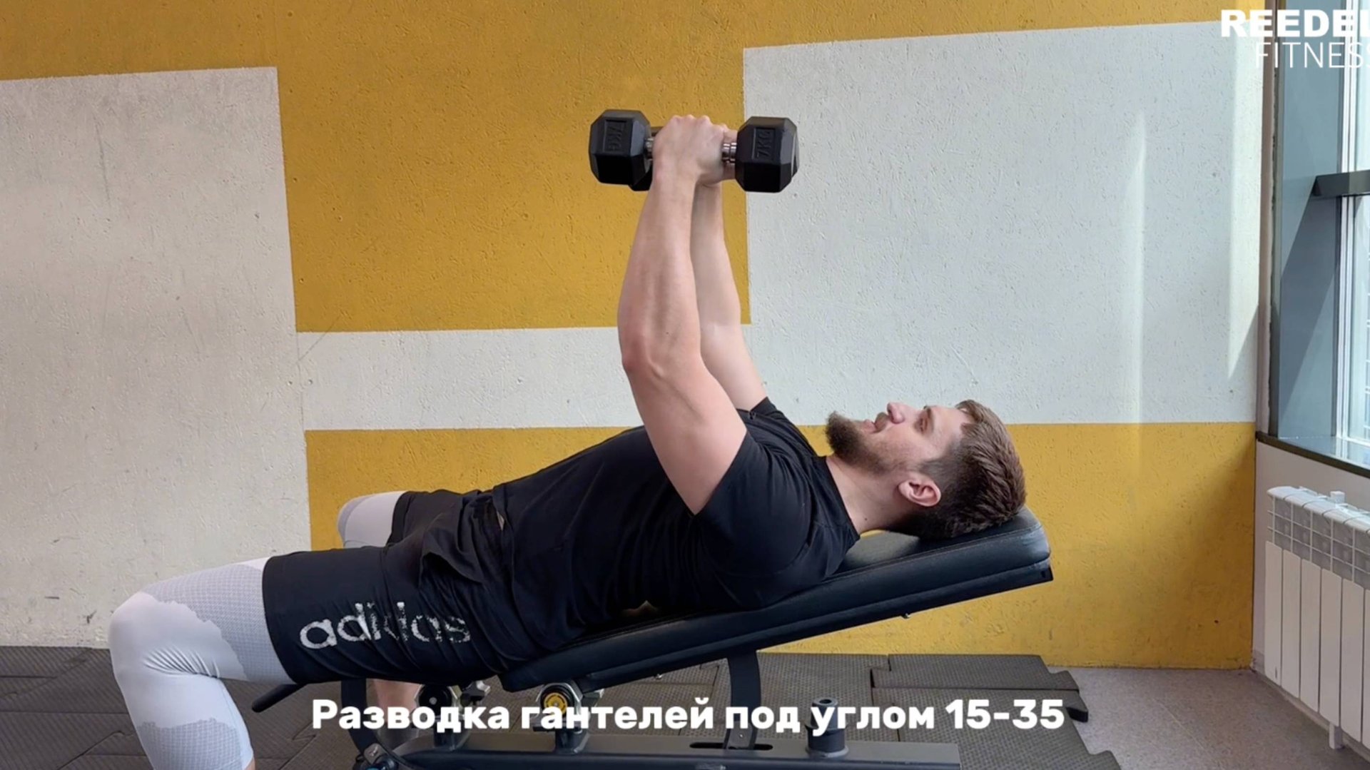 Разводка гантелей под углом 15-35 смотреть онлайн