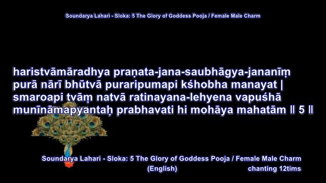 Soundarya Lahari -5- {The Glory of Goddess Pooja / Female Male Charm }-(English)- by sdrrj смотреть онлайн