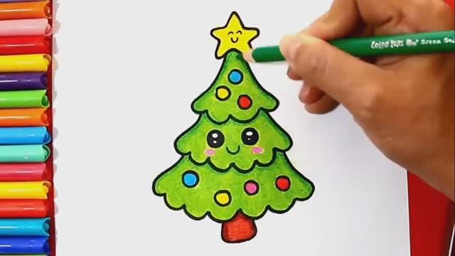Как нарисовать кавайную новогоднюю елку смотреть онлайн