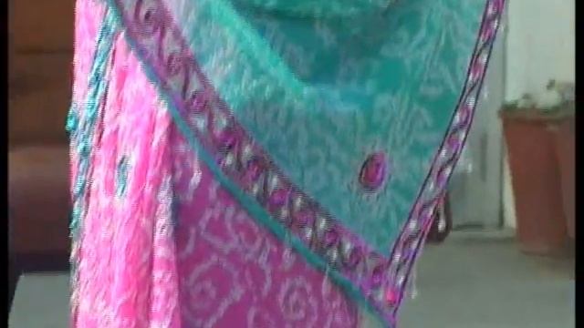 Pink Pure/Sea Green Georgette Bandhej Saree with Blouse смотреть онлайн