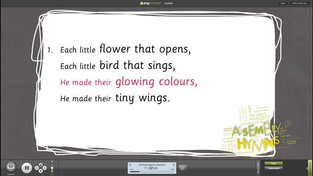 All Things Bright & Beautiful, Assembly Songs, Out of the Ark - Words on Screen - Assembly Hymns смотреть онлайн