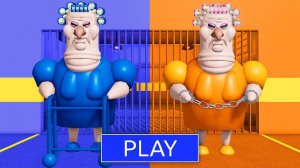 POLICE GRUMPY GRAN ПРОТИВ PRISONER GRUMPY GRAN IN BARRY PRISON RUN! New Scary Obby в РОБЛОКС