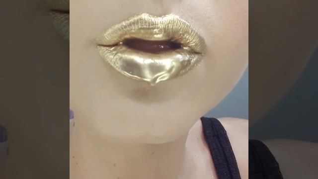Golden lips - золотые потеки на губах с косметикой mehron смотреть онлайн