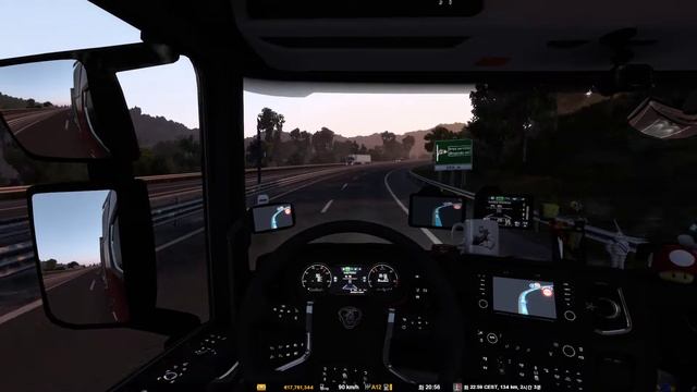 유로트럭 시뮬레이터2 스카니아 S650 사과 운송 (EuroTruckSimulator2 SCANIA 650s apple transport)+(KRONE Box liner). смотреть онлайн