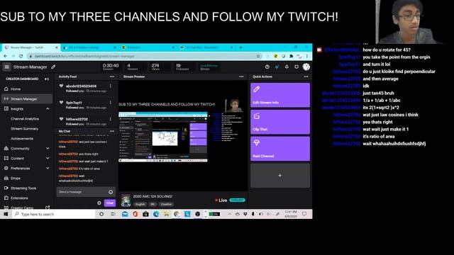 TWITCH STREAM #5- 2020 AMC 12 A SOLVING AND QUESTIONS FROM CHAT смотреть онлайн