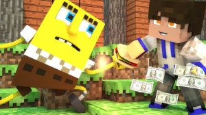 РЕБЁНОК СПАНЧ БОБ УБИЛ ПАТРИКА В МАЙНКРАФТЕ! ГУБКА БОБ В MINECRAFT! МУЛЬТИКИ В MINECRAFT
