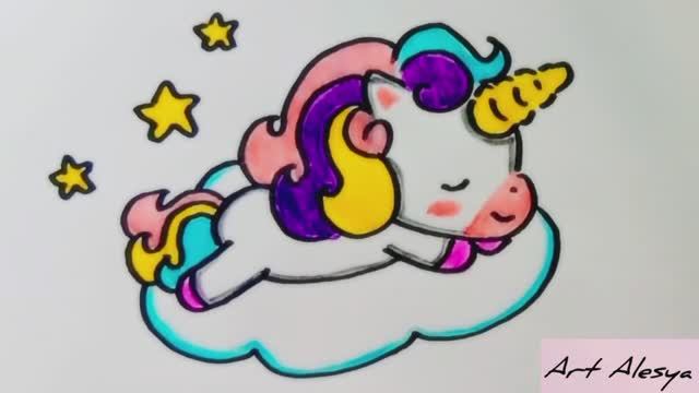 Рисую единорога на облаке!✨ смотреть онлайн