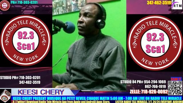 KEESI CHERY MUSIQUE AU PETIT REVEIL LIVE ON RADIO TELE MIRACLE 92.3 SCA1 NY, NJ, CT. смотреть онлайн