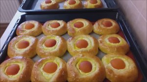 Ватрушки с ТВОРОГОМ и АБРИКОСОМ нежнейшее тесто на КЕФИРЕ выпечка с абрикосами выпечка на кефире