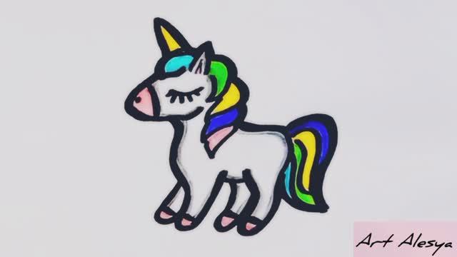Рисую простой рисунок единорога!✨ смотреть онлайн