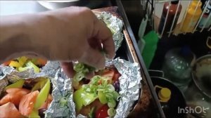 Сёмга запечённая в фольге с овощами