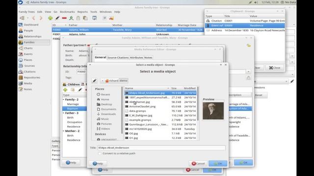 Gramps Genealogy Software - Create A New Tree Part 2