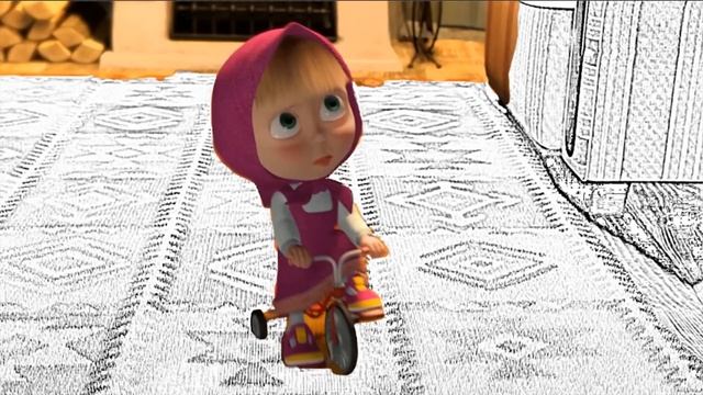 Coloring book Masha and the Bear on a bike! смотреть онлайн