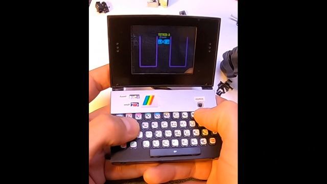 Playing Tetris On Zx Spectrum 128k Micro Laptop.