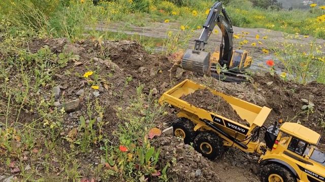 FANTASTIC RC💥EXCAVATOR volvo 360L / DUMPER volvo A40G⚙️*1/14*🔥#rc4wd#xdrc#mmt#rc#rchydraulic#jdm смотреть онлайн