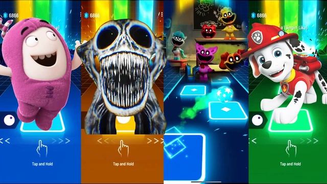 Oddbods 🔥 Zoonomaly 2 🆚 Poppy playtime chapter 3 Cat Nap 🆚 Paw Patrol 4 Tiles Hop смотреть онлайн