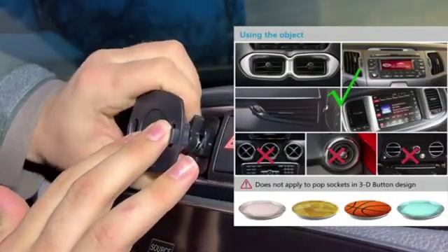 Car Mount for Pops Users, 360° Rotation Dashboard/Windshield/Air Vent смотреть онлайн