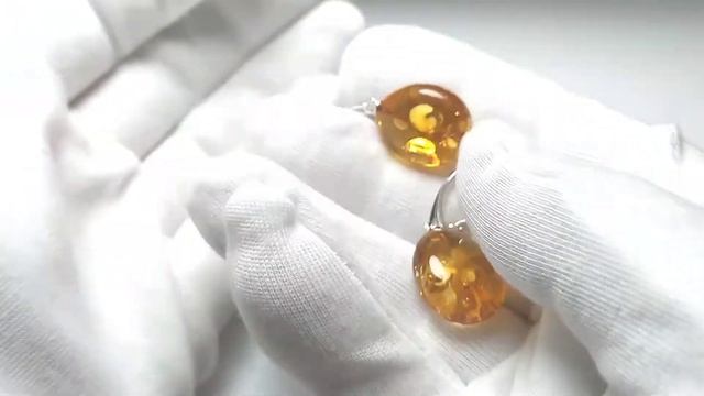 Amber earrings. Серьги янтарные. смотреть онлайн