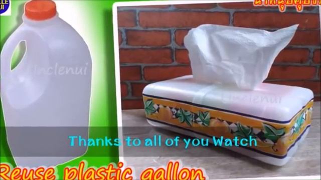 มันคือกล่องใส่ทิชชู่ สวยๆ DIYจากแกลอนพลาสติก ♻️ recycle from waste By unclenui смотреть онлайн