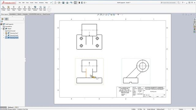 SolidWorks Drawing - Adding 3 views (No Audio) смотреть онлайн