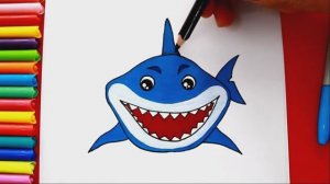 Как нарисовать Папу Акулу (Песня Акулёнок Туруру)