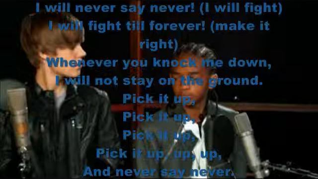 Justin Bieber ft. Jaden Smith-never say never with lyrics смотреть онлайн