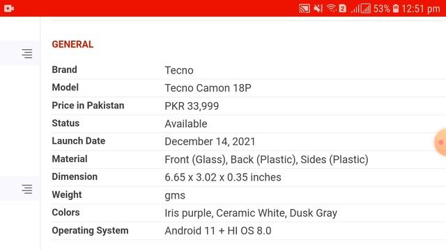 Tecno Camon 18p Mobile Phone Price In Pakistan In 2023 - Samer Tech смотреть онлайн